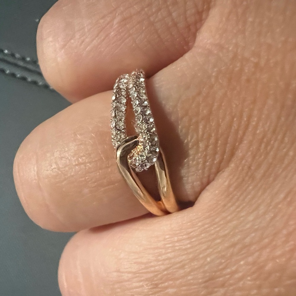 Kate Spade Get Connected Pave Loop Ring color- Day Break Rose Gold Size 7 - Picture 14 of 16